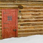 Red Cabin Door II by judy hill