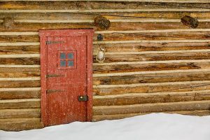 Red Cabin Door II by judy hill